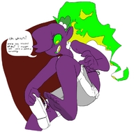 feet in_shoe green_hair sandals ghost purple_skin moana emmacat64