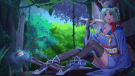 drawing wings color handheld high_heels open_mouth forest vehicle_vore imminent_vore daiyoukai-sama