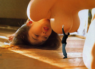 breasts nipples gentle collage nude black_hair asian unknown_artist kneeling shrunken_man lifting source_needed goingdown