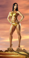 giantess collage mega black_hair destruction egyptian legs athletic sky looking_at_viewer bracelet hands_on_hips egyptian_goddess pyramids redcoffee1