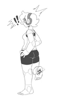 drawing blushing monochrome robot surprised foot_crush shrunken_person lucy accidental emmacat64