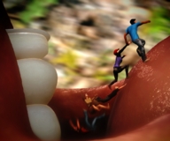 giantess vore tongue teeth elf face jungle open_mouth tribal falling forest nature voluptuous native falling_in ashkiiwolf mass_vore