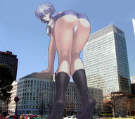 drawing giantess collage panties city upskirt color butt drawing_collage rei_ayanami point_of_view