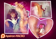 breasts drawing giantess feet comic color barefoot brunette sweat shrunken_woman between_toes dark_skin apeiron-macro ms_marvel marvel_comics kamala_khan nadia_pym the_wasp