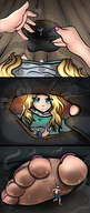 micro feet blonde blue_eyes barefoot sweat in_shoe boot dirty pink_nails smelly dropped mspaintgts