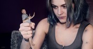 collage finger domination squeeze shrunken_man hand_crush fist crlvr emma winzling looking_at_tiny emmaow