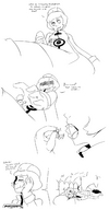 drawing vore monochrome shrunken_person in_mouth_view elizabeth persona_3 emmacat64