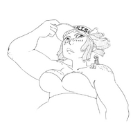 drawing giantess monochrome robot lucy freckles on_shoulder emmacat64