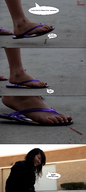 crush collage feet blood sandals foot_crush shrunken_man flip_flops imminent_crush red-neptune