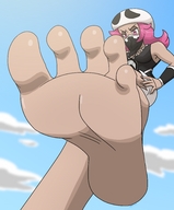 drawing pokemon feet pink_hair pink_eyes point_of_view necklace looking_at_viewer mostlyfunstuff imminent_crush team_skull