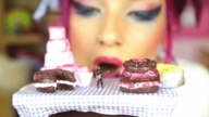 vore clothed handheld red_hair animation shrunken_man cruel guitar makeup desserts