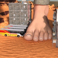 mega toes barefoot buildings desert bus point_of_view digital_render inkonitoman