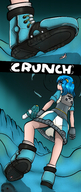 micro skirt blue_hair blood desert foot_crush walking unaware sand boot mspaintgts pistol vela jet_force_gemini