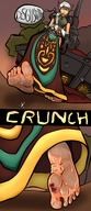 drawing white_hair micro feet comic color barefoot green_eyes blood sweat dress foot_crush death walking foot_print cruel rough_feet mspaintgts footwraps