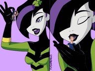 drawing gentle giantess small_man comic black_hair color handheld purple_eyes short_hair kissing shrunken_man cartoon dangle costume between_fingers white_skin no_background looking_at_tiny dc_comics pale_skin kasumikills shrinking_violet legion_of_superheroes flower_in_hair hair_streak