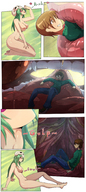 drawing nipples giantess nude vore bleach comic color large_breasts tongue green_hair nel shrunken_man internal_view