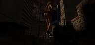 giantess panties city long_hair butt clothed skirt buildings red_hair walking night top tennis_shoes digital_render giantess_lover45