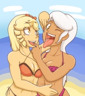 bikini drawing giantess white_hair vore blonde color jj-psychotic