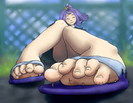 drawing feet toes climbing purple_hair in_shoe foot_worship shrunken_men sandals legs tinies megacolossus
