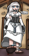 drawing crush micro feet color blue_eyes blood dress sandals death cruel corset grey_hair mspaintgts aloisia irah