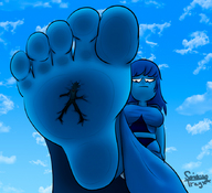 giantess crush toes barefoot soles blue_hair domination foot_crush blue_skin looking_down sky under_foot point_of_view raised_foot looking_at_tiny trayxx steven_universe lapis_lazuli rick_sanchez tiny-rick