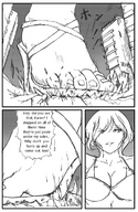 drawing giantess crush city comic monochrome destruction toes rampage high_heels unknown_artist sandals source_needed