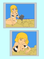 bikini drawing blonde color beach cleavage breast_crush smiling screeeow sandcastle