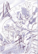 drawing destruction playful anime kemo lineart cruel