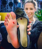 crush collage feet barefoot soles blood smiling in_shoe shrunken_man flats