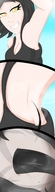 drawing micro long_hair cleavage smiling shrunken_man top armpits zoom_in cutelittlenightmare