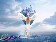 giantess collage wings city angel fantasy ocean buildings helicopter sky looking_at_viewer giantessbuster209 amanda_peet sky_city