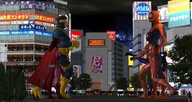 giantess city giant traffic venom vehicles outdoors crowds x-men psylocke digital_render spider-man cyclops marvel_comics scarlet_witch scarlet_spider