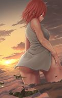 drawing giantess mega upskirt color butt pink_hair airplane uru izetta shuumatsu_no_izetta