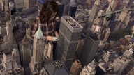 giantess collage city unknown_artist airplane jets skyscraper aerial_view between_buildings