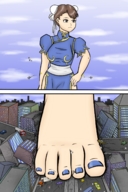 drawing giantess crush feet city mega color destruction toes barefoot street_fighter chun-li joethevenezuelan