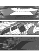 drawing giantess crush vore comic monochrome teeth bite inside_mouth vehicles point_of_view luckyb
