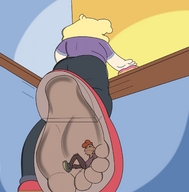 drawing blonde long_hair in_shoe red_hair between_toes looking_up under_foot steven_universe