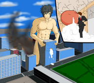 drawing city color cum destruction giant penis building_sex astechro
