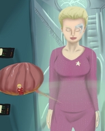 drawing vore blonde color short_hair star_trek shrunken_man x-ray closed_eyes internal_view 7_of_9