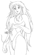 drawing gentle giantess angel anime shrunken_men ghost kissa-g