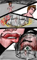drawing brunette short_hair shrunken_man trapped looking_back peterparkerlawl smug