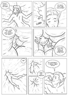 drawing nude vore blushing comic monochrome aroused male licking stomach shrunken_woman open_mouth hugging dialogue smushedboy internal_view
