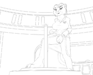 drawing micro pussy furry anthro monochrome large_breasts planet bottomless xtreme7 looking_down