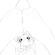 drawing pussy monochrome bunny glasses short_hair xtreme7 bending_over looking_down asshole dripping micro_city impending_insertion
