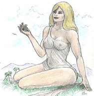 drawing giantess color handheld anime nikko goddessia