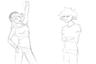 drawing growth blushing monochrome aroused shrinking smiling animation grabbing top inside_clothing dropped panty_entrapment shrink_gun snuggleproxy