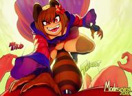 drawing color red_eyes fighting open_mouth soft_vore monster_girl point_of_view sharp_teeth modeseven nuki stinger