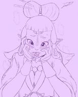drawing vore blushing monochrome clothed mouth cleavage embarrassed sketch imminent_vore jora-bora the_legend_of_zelda breath_of_the_wild paya