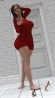 barefoot brunette domination shrunken_men foot_crush legs cruel under_foot floor digital_render amgipi