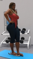 feet barefoot foot_crush amazon trample shrunken_man weights under_foot voluptuous workout_mat digital_render amgipi
